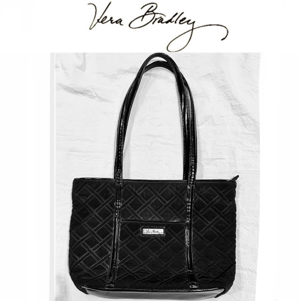 VERA BRADLEY Quilted Black Diamond Laptop Carrying/tote size 15x11 ex pre ❤️cond